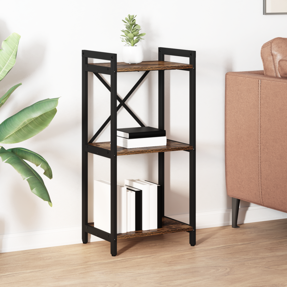 vidaXL Boekenkast Gerookt eiken 40 x 30 x 83 cm Bewerkt hout afbeelding 1