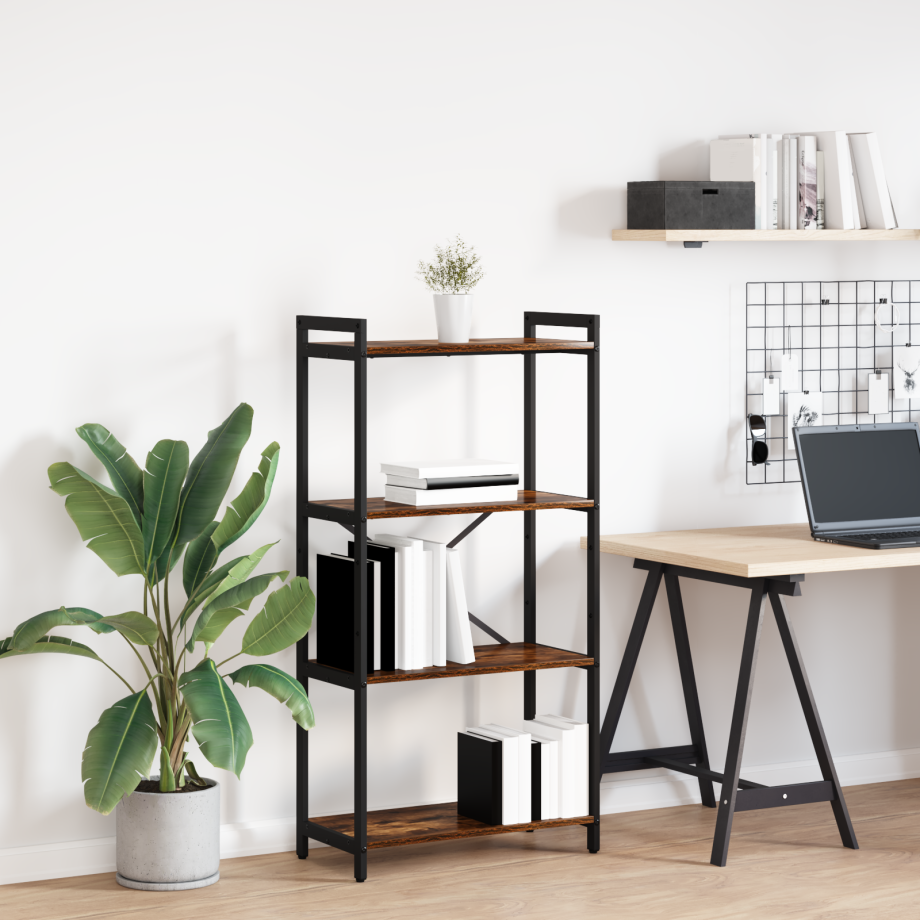 vidaXL Boekenkast Gerookt eiken 60 x 30 x 120 cm Bewerkt hout afbeelding 1