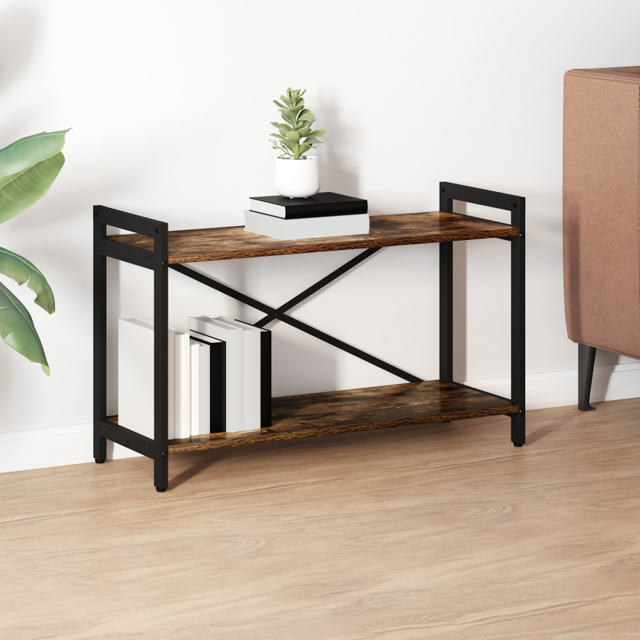 vidaXL Boekenkast Gerookt eiken 80 x 30 x 50 cm Bewerkt hout afbeelding 1