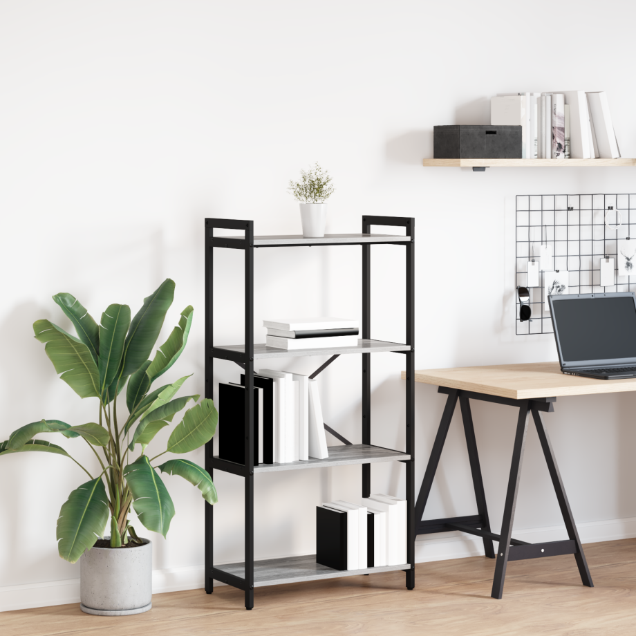 vidaXL Boekenkast Grijs sonoma 60 x 30 x 120 cm Bewerkt hout afbeelding 1