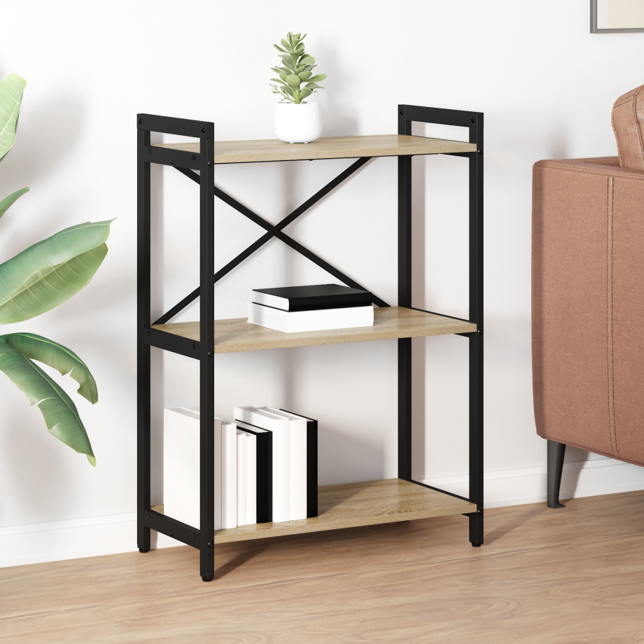 vidaXL Boekenkast Sonoma Eiken 60 x 30 x 85 cm Bewerkt hout afbeelding 1