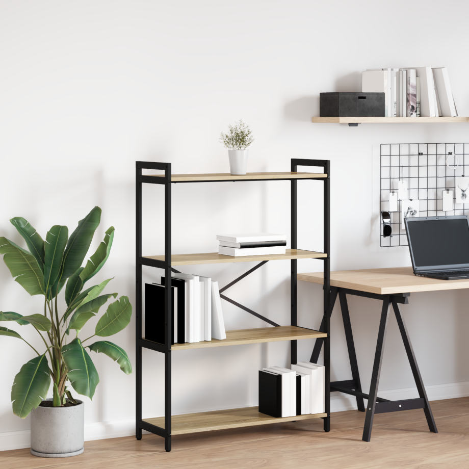 vidaXL Boekenkast Sonoma Eiken 80 x 30 x 120 cm Bewerkt hout afbeelding 1