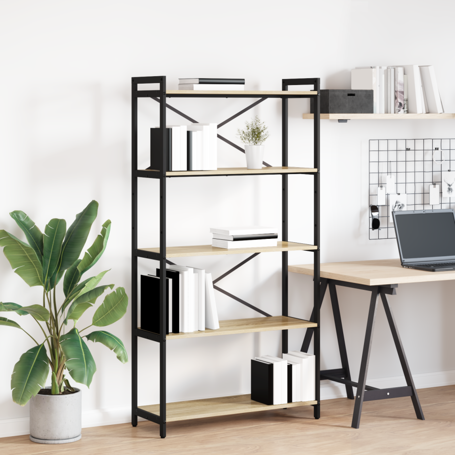 vidaXL Boekenkast Sonoma Eiken 80 x 30 x 155 cm Bewerkt hout afbeelding 1