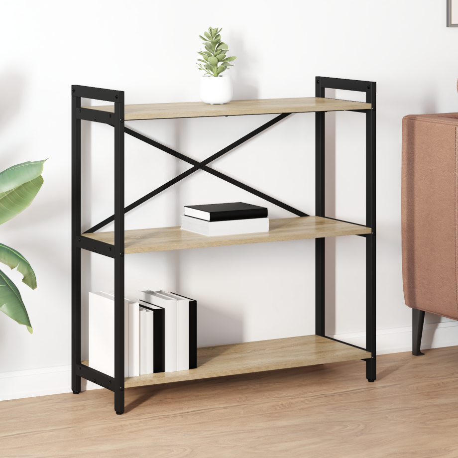 vidaXL Boekenkast Sonoma Eiken 80 x 30 x 85 cm Bewerkt hout afbeelding 1
