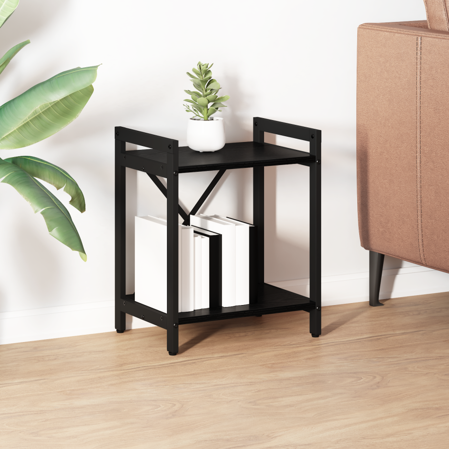 vidaXL Boekenkast Zwart Eiken 40 x 30 x 50 cm Bewerkt hout vidaXL Boekenkast Zwart Eiken 40 x 30 x 50 cm Bewerkt hout afbeelding 1