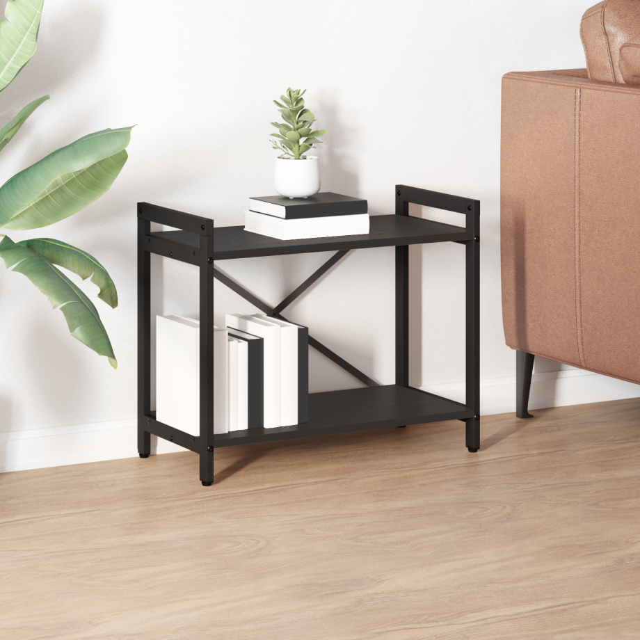 vidaXL Boekenkast Zwart Eiken 60 x 30 x 50 cm Bewerkt hout afbeelding 1
