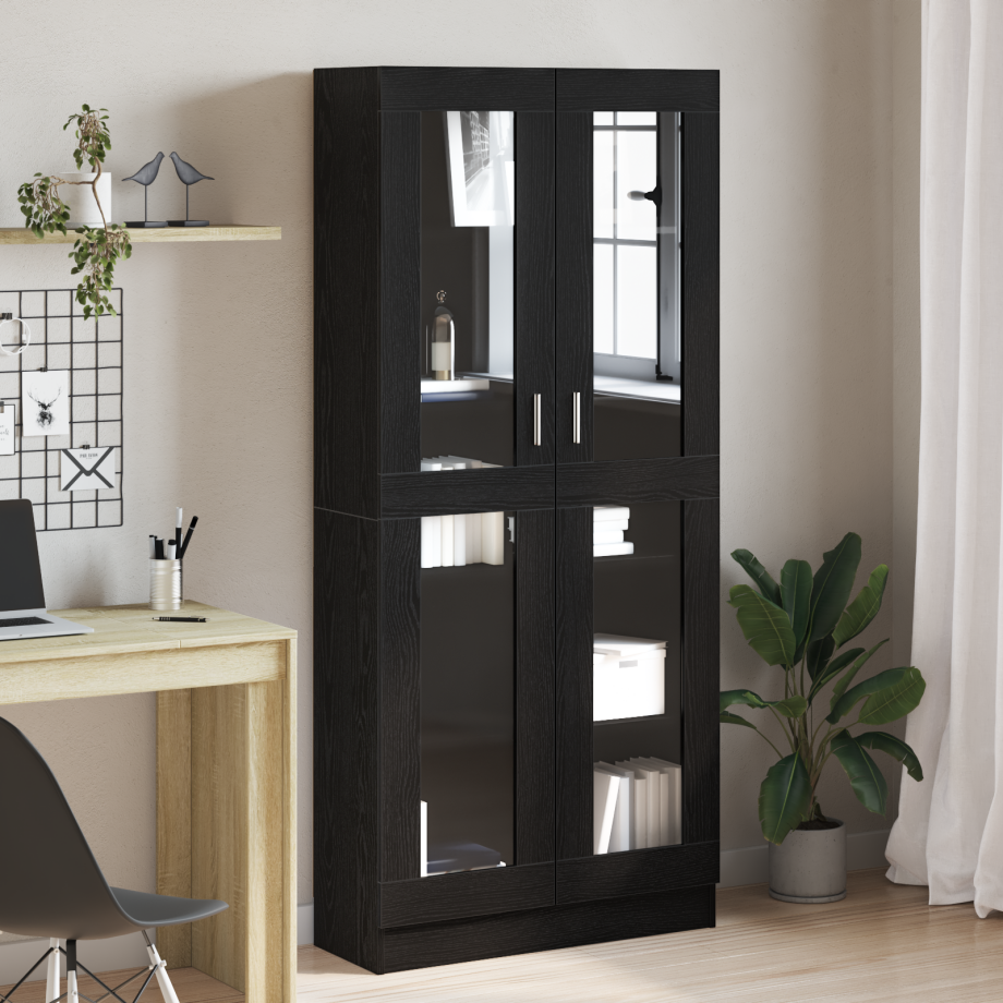 vidaXL Boekenkasten 2 st 82,5x30,5x185 cm bewerkt hout zwart eiken afbeelding 1