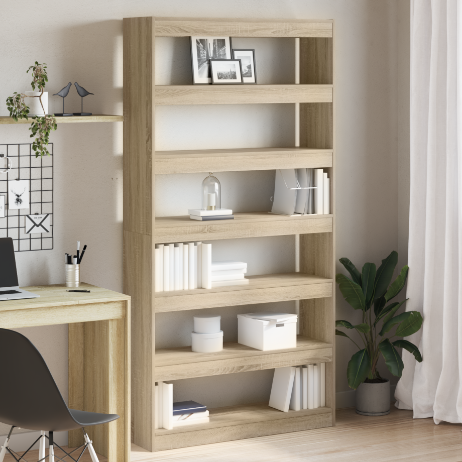 vidaXL Boekenkast/Roomdivider Sonoma Eiken 100x30x198 cm afbeelding 1