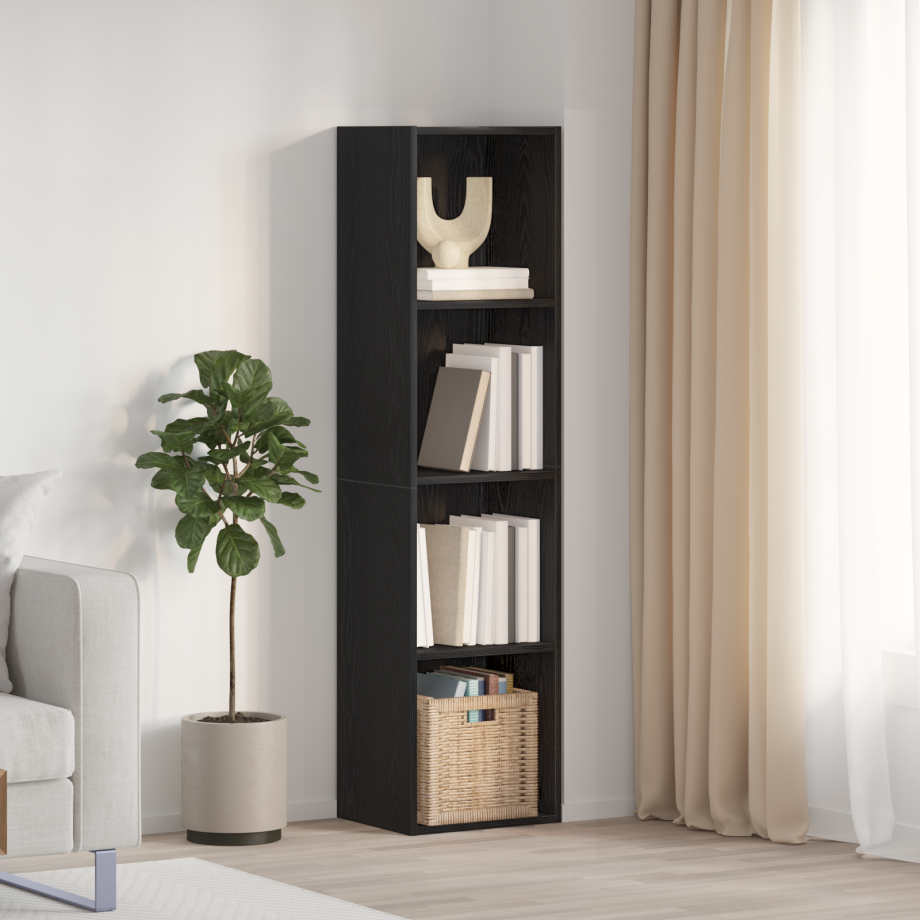 vidaXL Boekenkast/tv-meubel 36x30x143 cm zwart eikenkleurig afbeelding 1