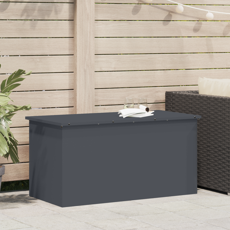 vidaXL Buitenopslagdoos Antraciet 100 x 50,5 x 50 cm Staal vidaXL Buitenopslagdoos Antraciet 100 x 50,5 x 50 cm Staal afbeelding 1