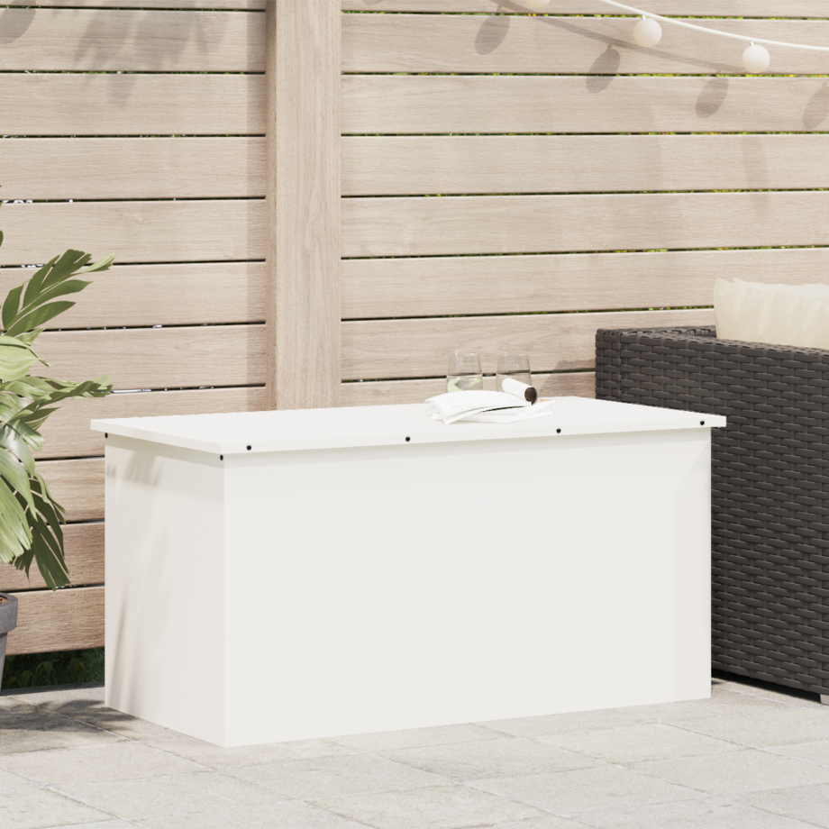 vidaXL Buitenopslagdoos Wit 100 x 50,5 x 50 cm Staal afbeelding 1