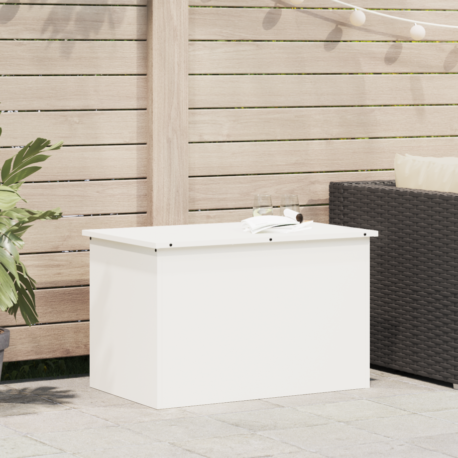 vidaXL Buitenopslagdoos Wit 80 x 50,5 x 50 cm Staal afbeelding 1