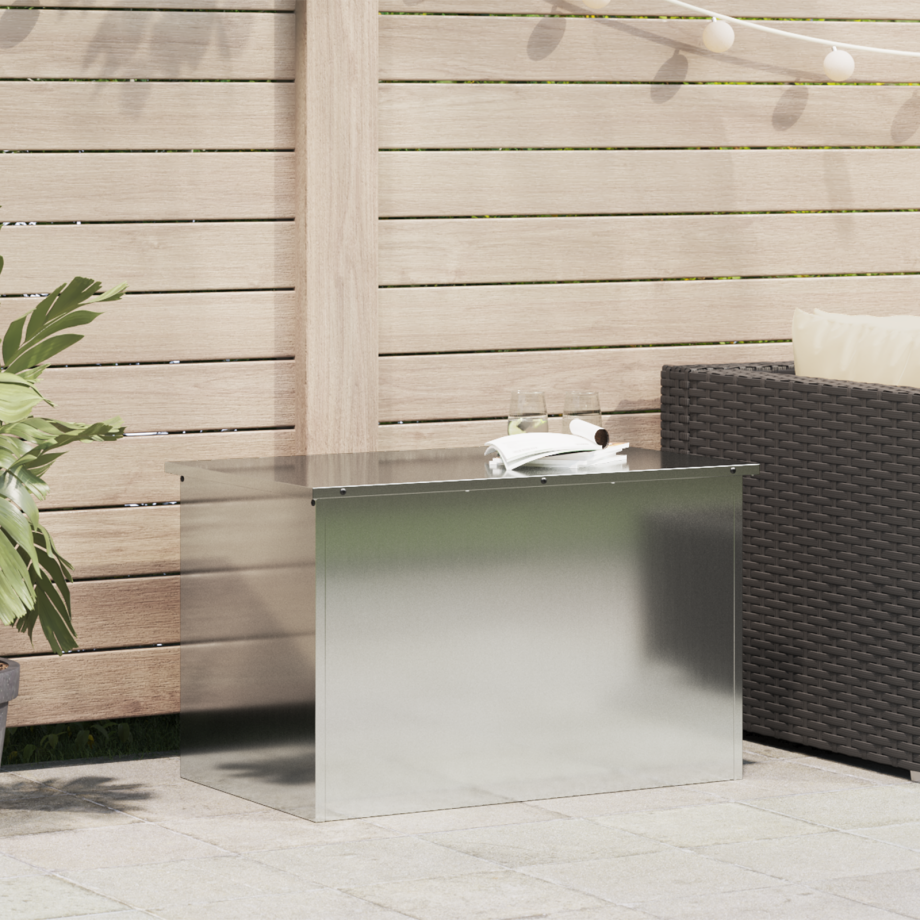 vidaXL Buitenopslagdoos Zilver 80 x 50,5 x 50 cm Staal afbeelding 1