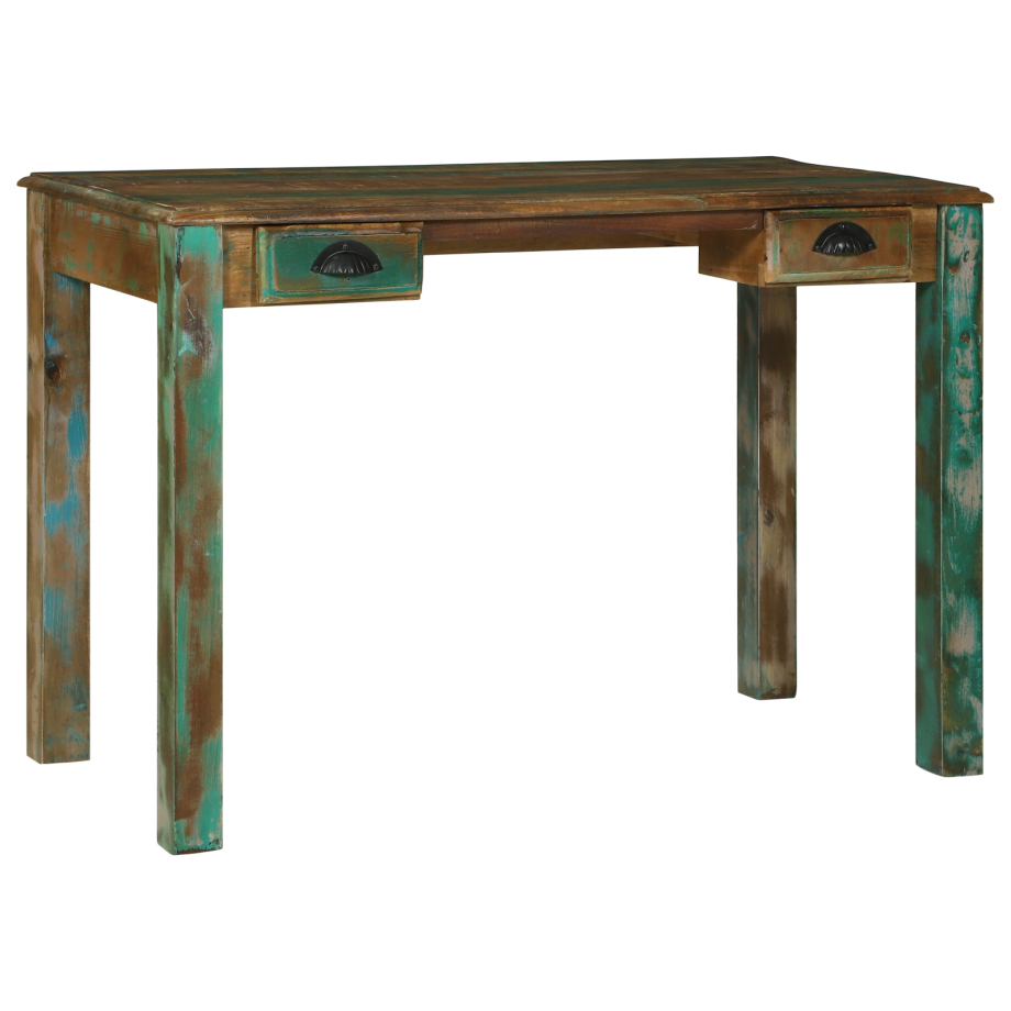 vidaXL Bureau 112x55x76 cm van Gerecycled Massief Hout afbeelding 1