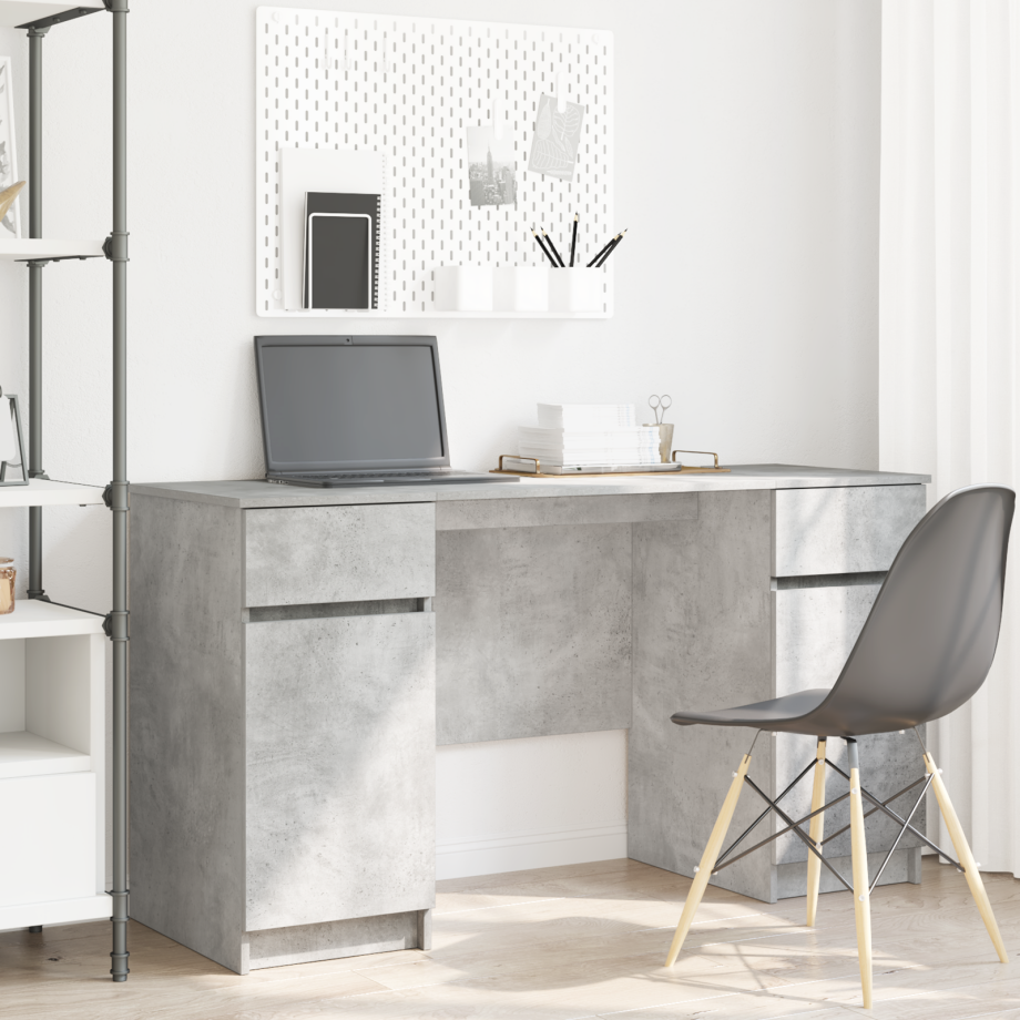 vidaXL Bureau Beton Grijs 140x49x76 cm Geperst Hout vidaXL Bureau Beton Grijs 140x49x76 cm Geperst Hout afbeelding 1
