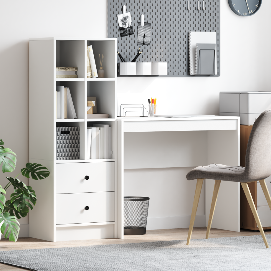 vidaXL bureau met opbergruimte in het wit van ingenieuhout afbeelding 1