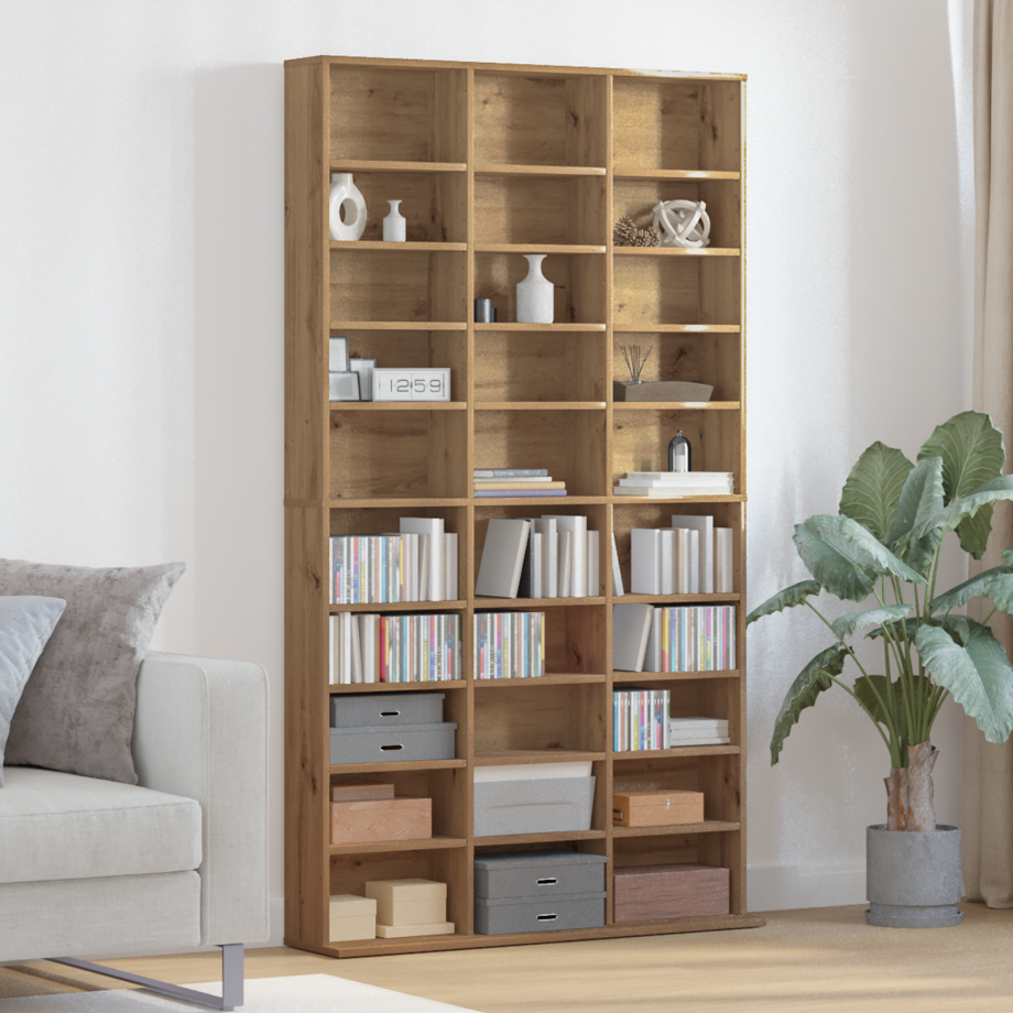 vidaXL CD Kast Artisan Eiken 101 x 23 x 177,5 cm Bewerkt hout vidaXL CD Kast Artisan Eiken 101 x 23 x 177,5 cm Bewerkt hout afbeelding 1