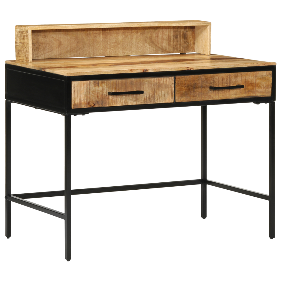 vidaXL Wandtafel Bruin 100 x 55 x 89.5 cm Massief Mangohout en Metaal vidaXL Wandtafel Bruin 100 x 55 x 89.5 cm Massief Mangohout en Metaal afbeelding 1