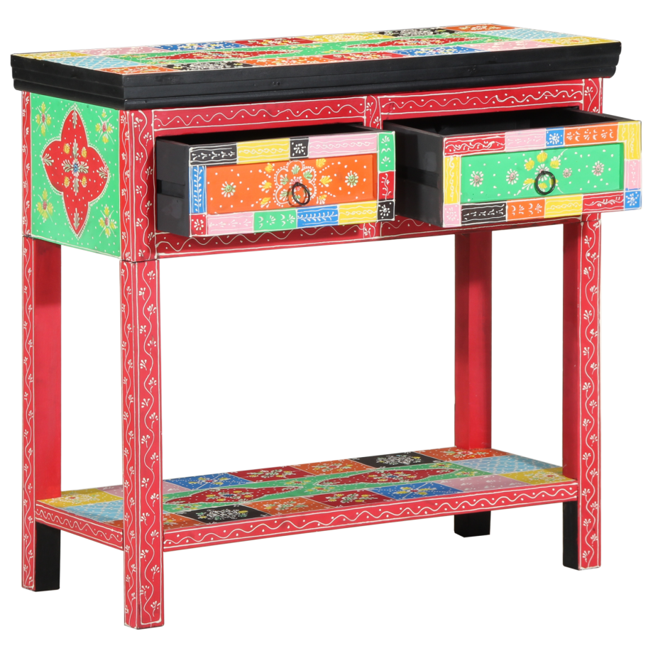 vidaXL Console Tafel met Lades - Kleurrijk Hout vidaXL Console Tafel met Lades - Kleurrijk Hout afbeelding 1