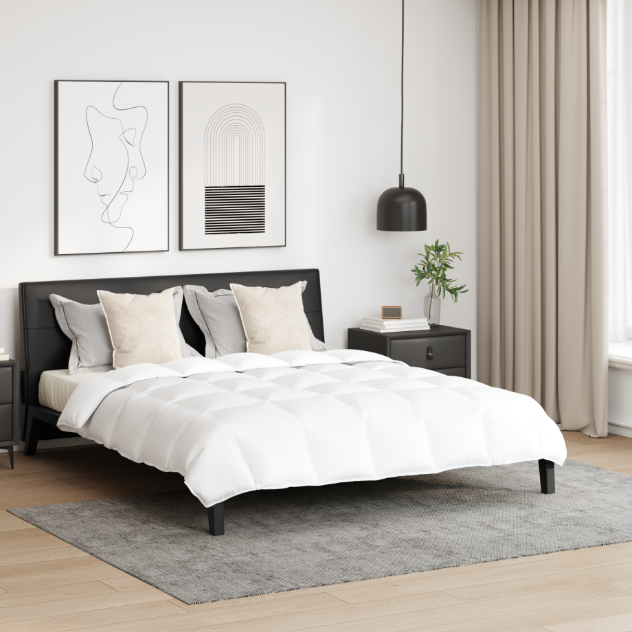 vidaXL Dekbed Set met kussen 3 pcs Wit Donsveertjes afbeelding 1