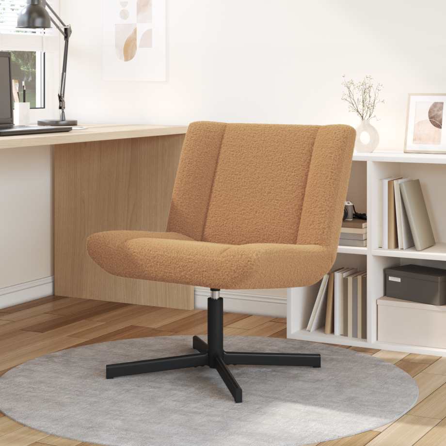 vidaXL Draai Relaxstoel Beige Krullend Wolachtige Stof afbeelding 1