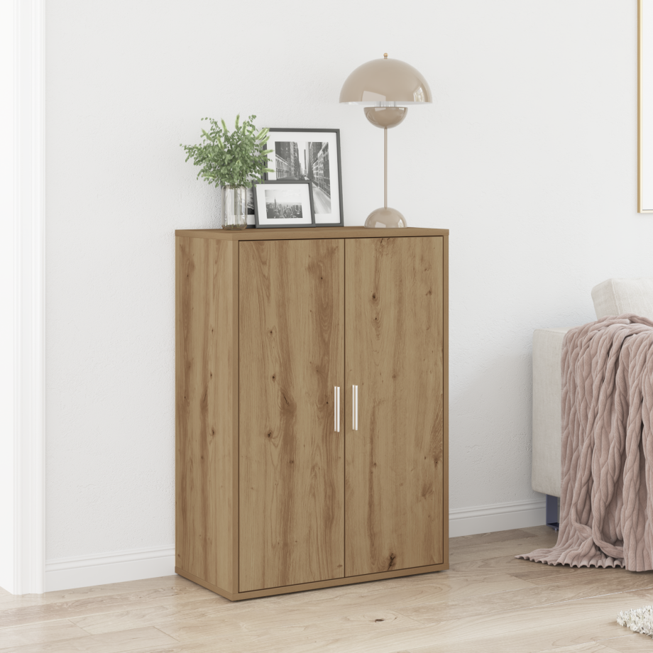 vidaXL Dressoir Artisan Eiken 60 x 31 x 84 cm Bewerkt hout afbeelding 1