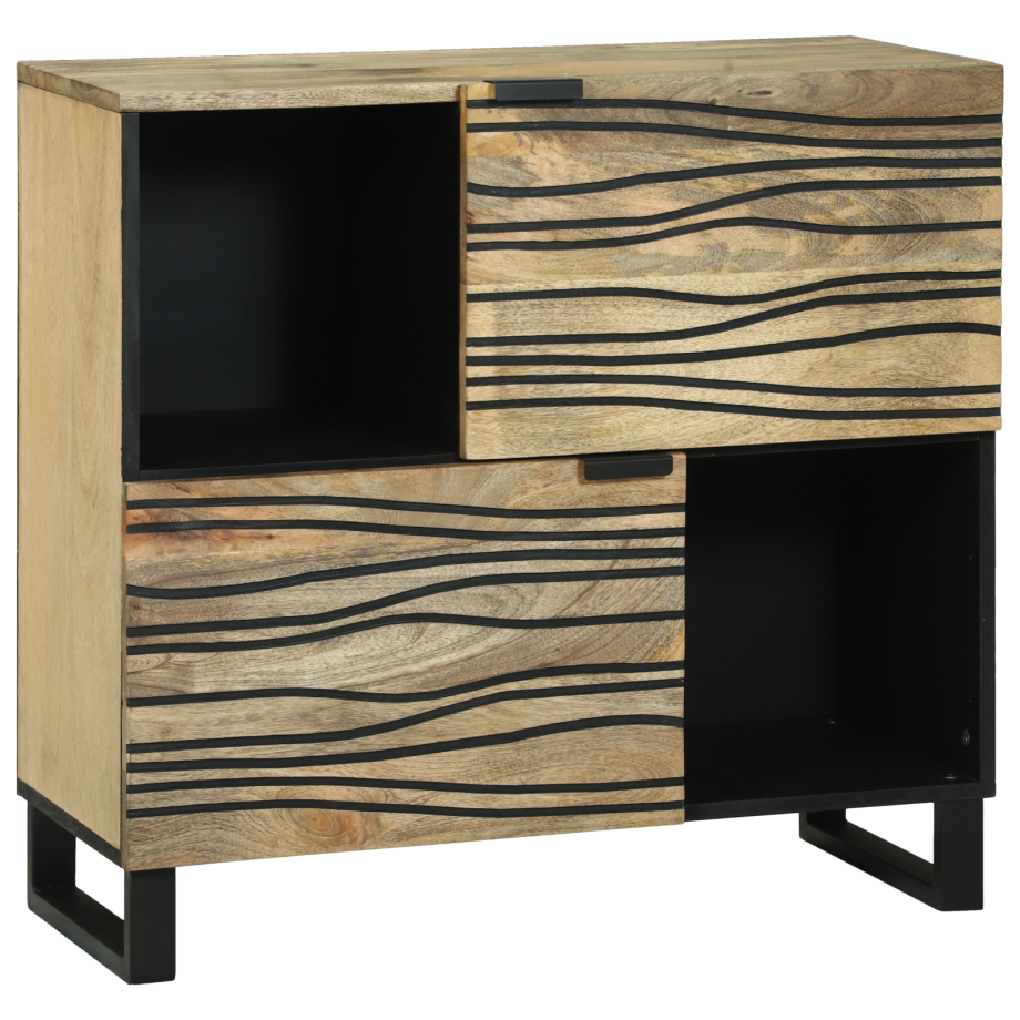 vidaXL Dressoir 80x33,5x75 cm Massief Mango Hout afbeelding 1