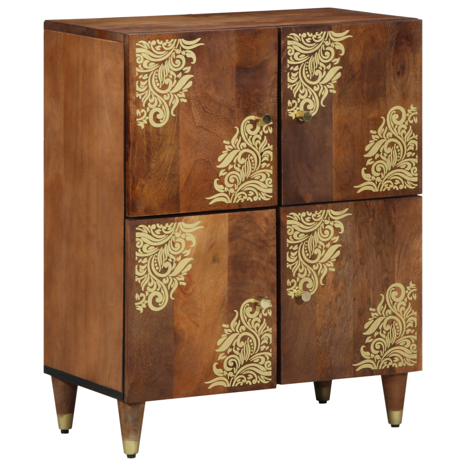 vidaXL Dressoir met plank Bruin 60 x 33 x 75 cm Massief Mango Hout vidaXL Dressoir met plank Bruin 60 x 33 x 75 cm Massief Mango Hout afbeelding 1
