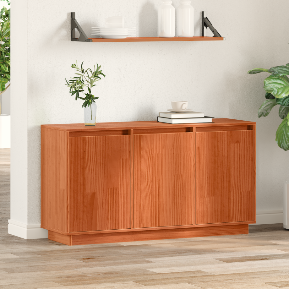 vidaXL Dressoir Bruin Eiken 111 x 34 x 60 cm Massief grenenhout afbeelding 1