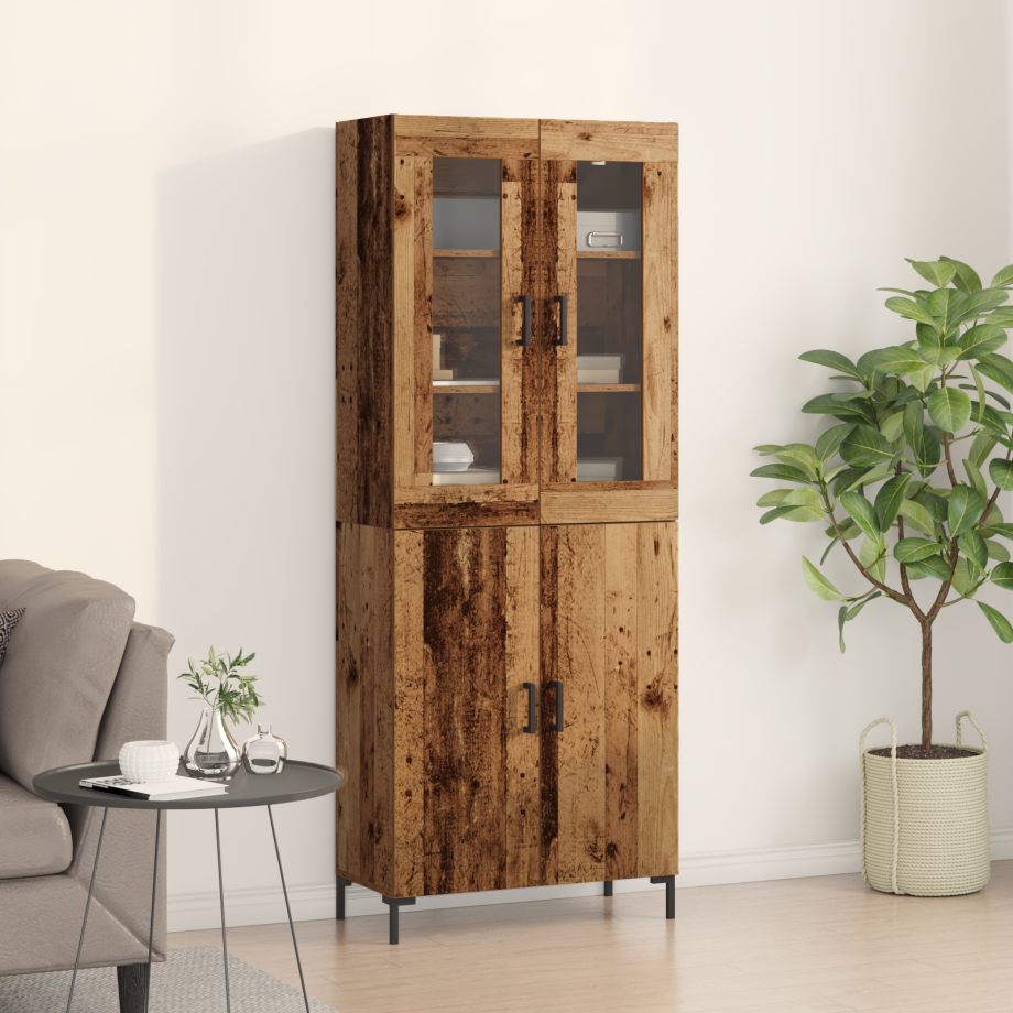 vidaXL Dressoir met Wandkast Oud Hout Engineered Wood afbeelding 1