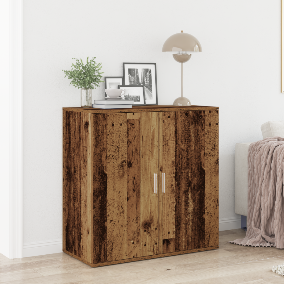 vidaXL Dressoir Oudhout 79 x 38 x 80 cm Bewerkt hout afbeelding 1