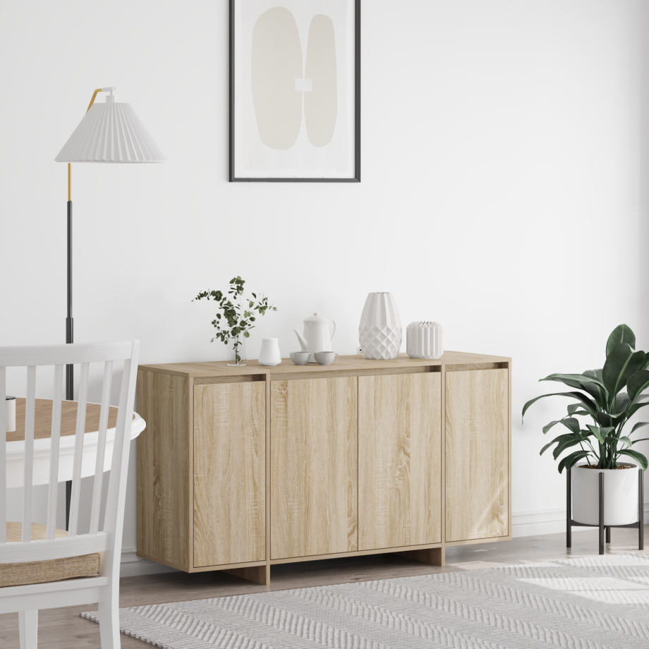 vidaXL Dressoir Sonoma Eiken 135 x 41 x 75 cm Bewerkt hout afbeelding 1