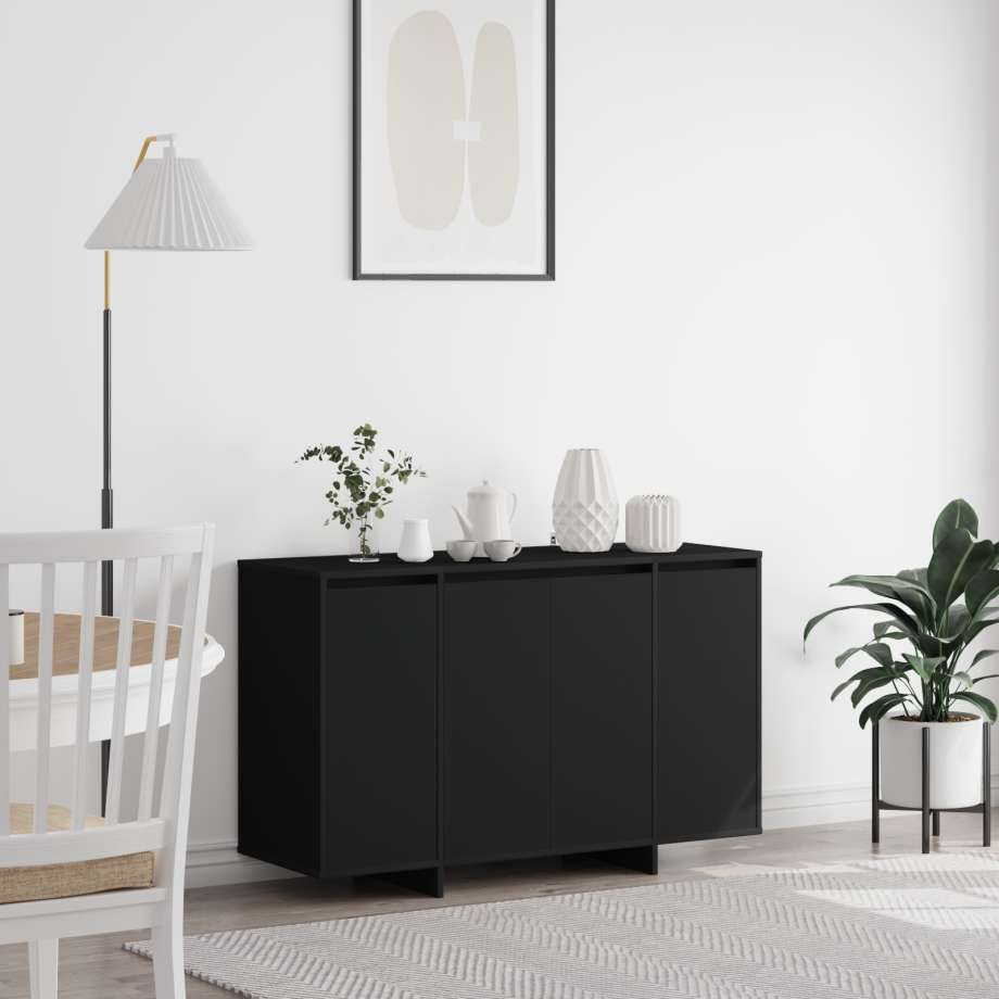 vidaXL Dressoir Zwart 120 x 41 x 75 cm Bewerkt hout afbeelding 1