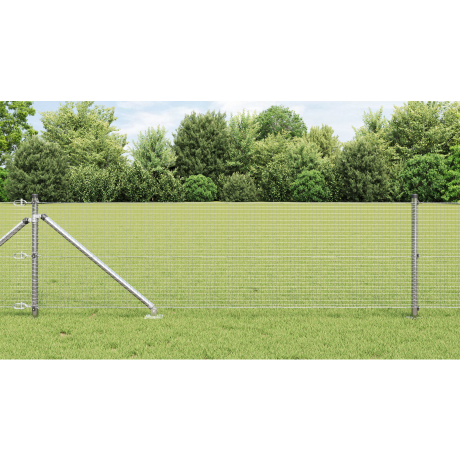 vidaXL Gelaste Draadhek met 13 Spijkerpaalkoppen 0.4x100 m Gegalvaniseerd Staal afbeelding 1