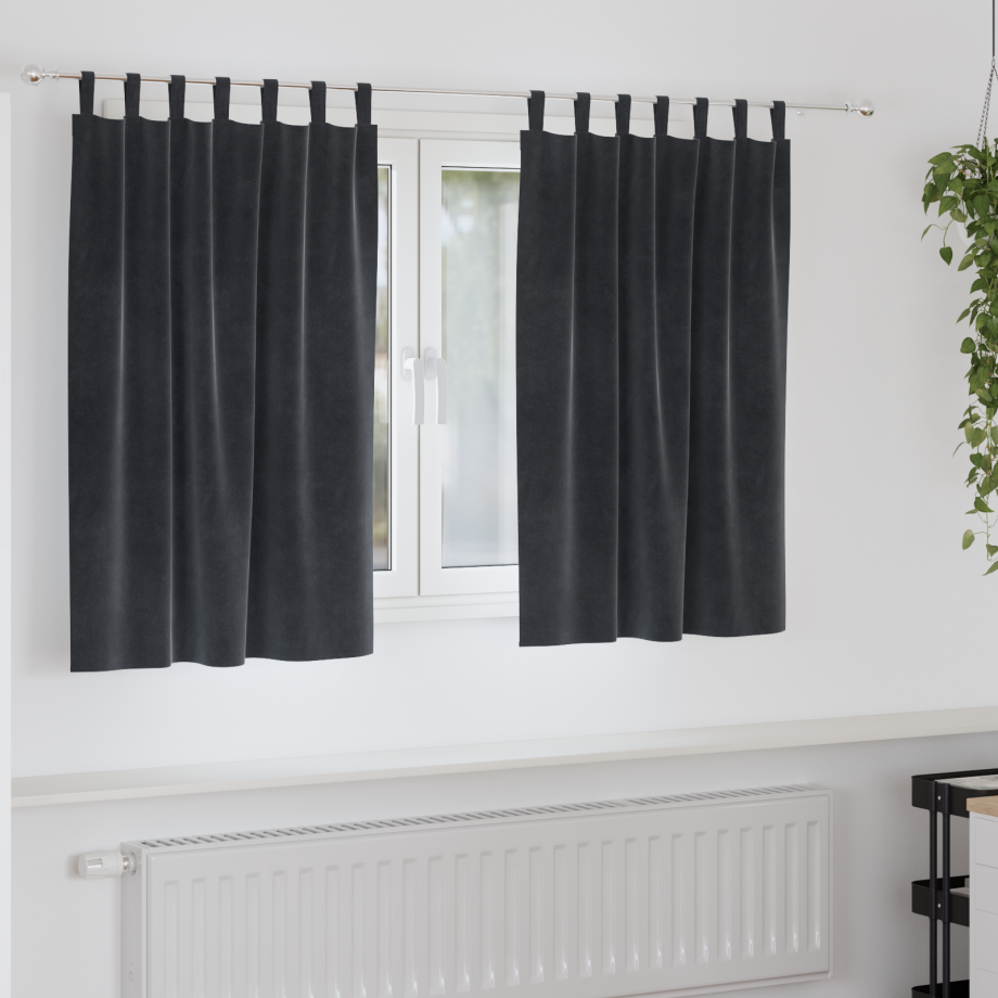 vidaXL Verduisterende gordijnen 2 pcs Donkergrijs 140 x 140 cm Fluweel vidaXL Verduisterende gordijnen 2 pcs Donkergrijs 140 x 140 cm Fluweel afbeelding 1