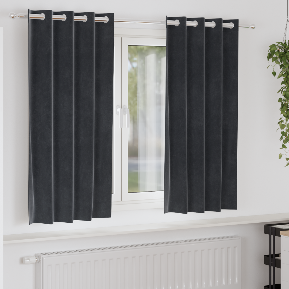 vidaXL Verduisterende gordijnen 2 pcs Donkergrijs 140 x 175 cm Fluweel vidaXL Verduisterende gordijnen 2 pcs Donkergrijs 140 x 175 cm Fluweel afbeelding 1