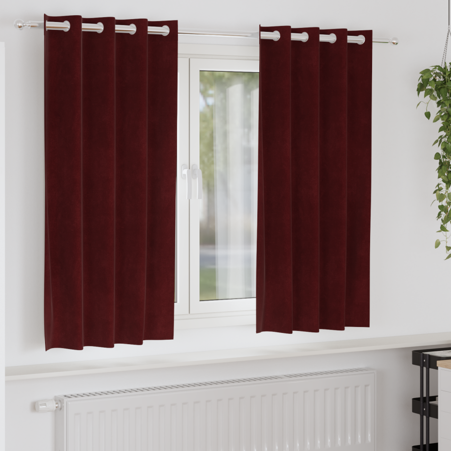 vidaXL Gordijnen 2 st verduisterend met ringen fluweel wijnrood vidaXL Gordijnen 2 st verduisterend met ringen fluweel wijnrood afbeelding 1