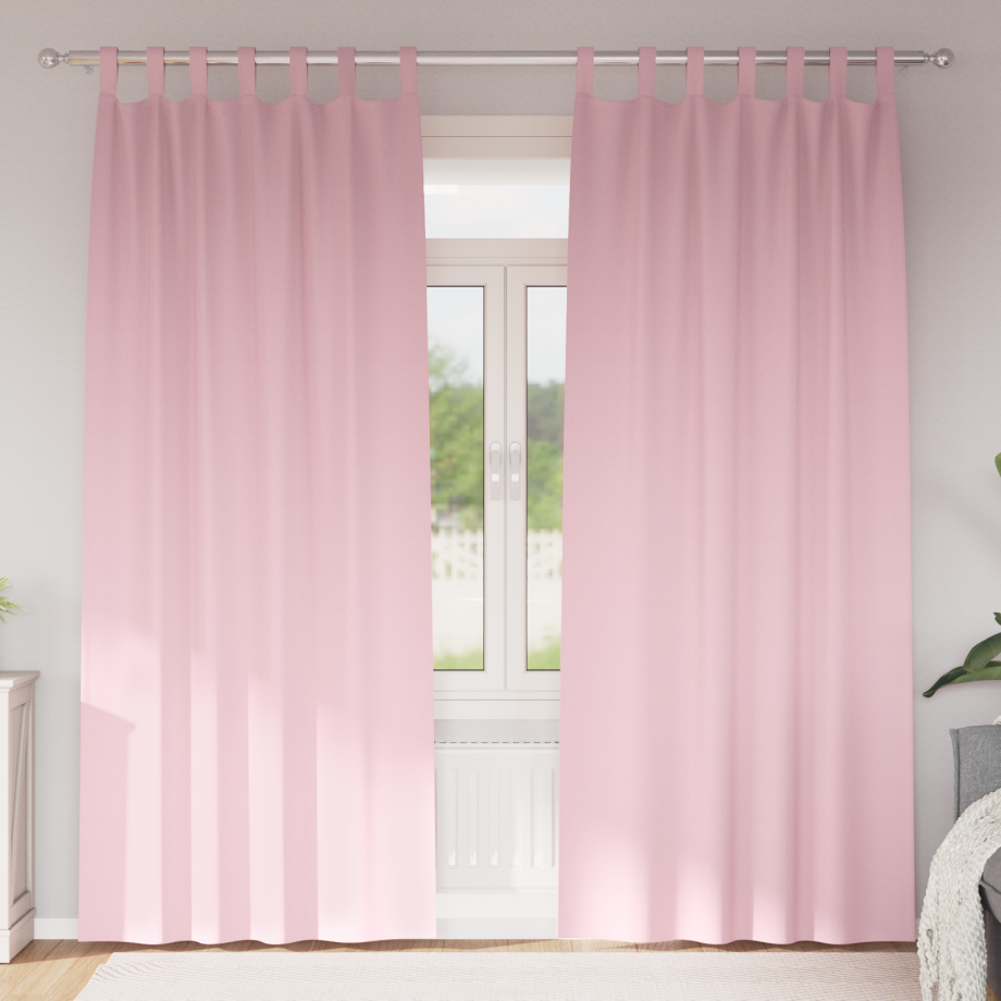 vidaXL Gordijnen met gordijnen 2 pcs Babyroze 260 x 140 cm Polyester afbeelding 1