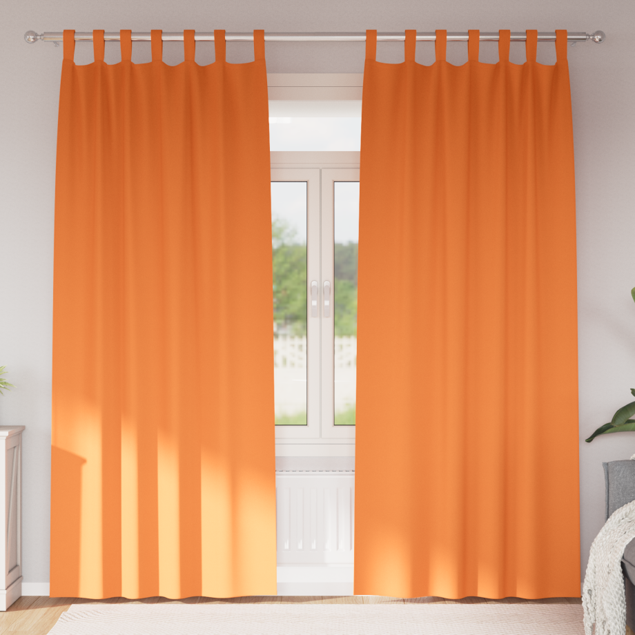 vidaXL Gordijnen met gordijnen 2 pcs Feloranje 245 x 140 cm Polyester vidaXL Gordijnen met gordijnen 2 pcs Feloranje 245 x 140 cm Polyester afbeelding 1