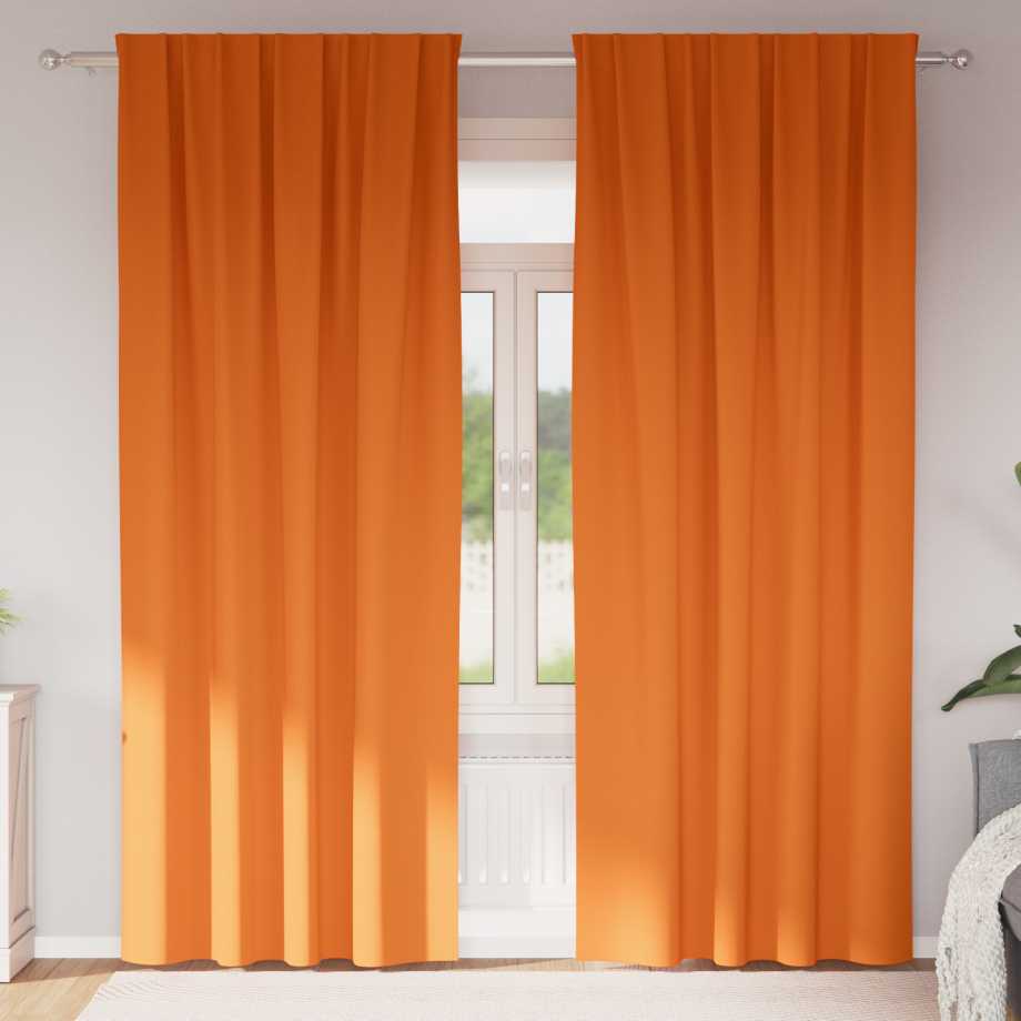 vidaXL Gordijnen met gordijnen 2 pcs Feloranje 245 x 140 cm Polyester vidaXL Gordijnen met gordijnen 2 pcs Feloranje 245 x 140 cm Polyester afbeelding 1