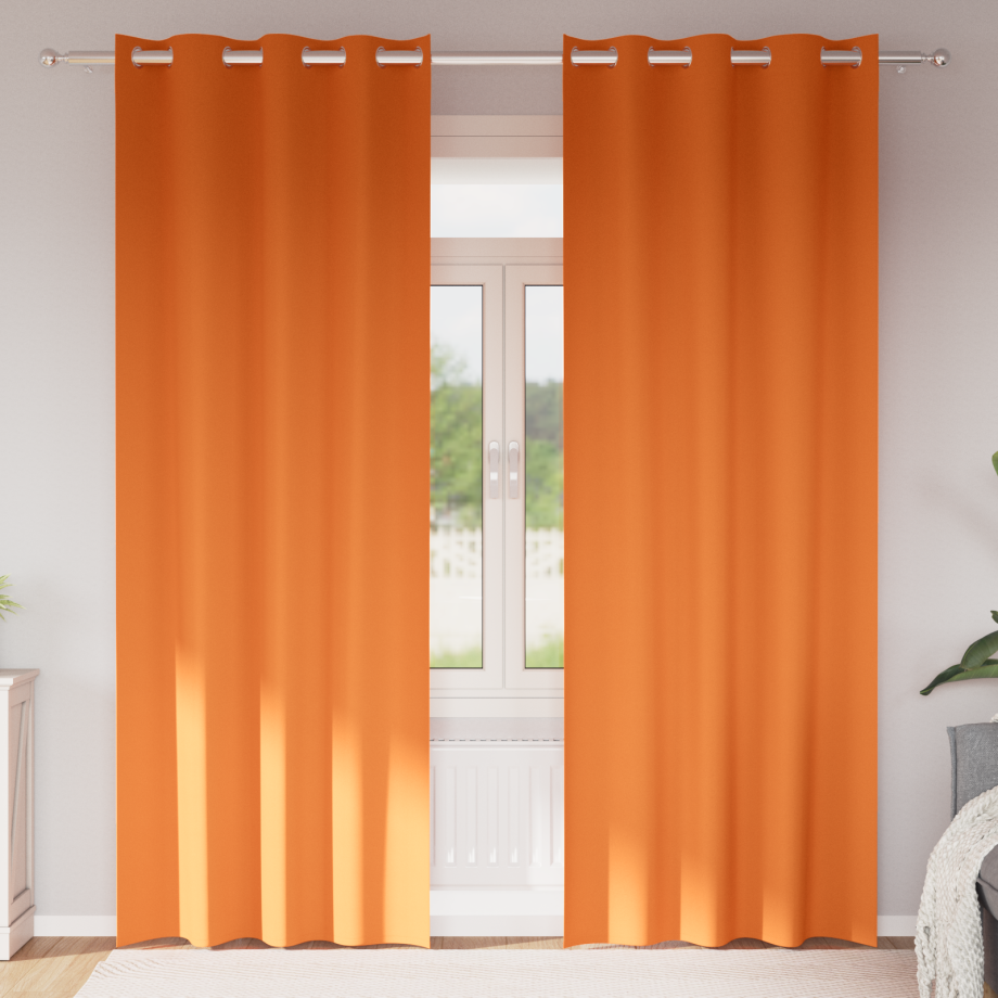 vidaXL Gordijnen met gordijnen 2 pcs Feloranje 260 x 140 cm Polyester vidaXL Gordijnen met gordijnen 2 pcs Feloranje 260 x 140 cm Polyester afbeelding 1