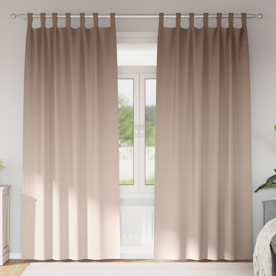 vidaXL Gordijnen met gordijnen 2 pcs Taupe 260 x 140 cm Polyester afbeelding 1
