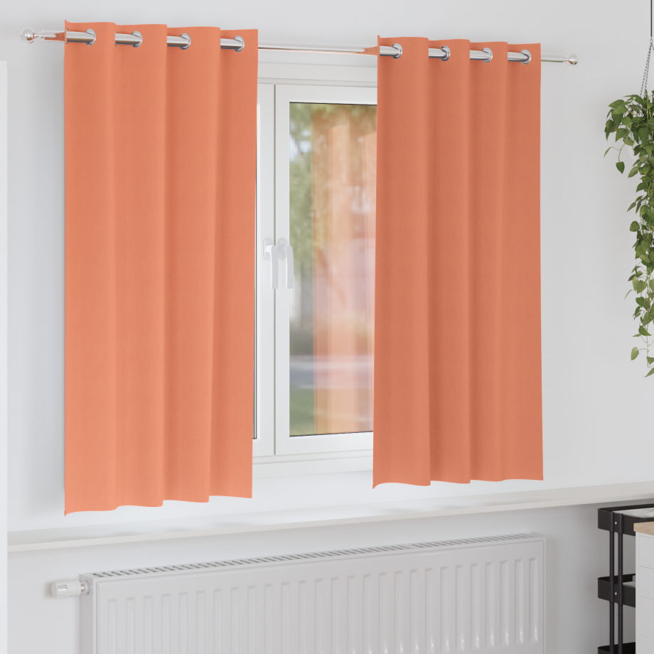 vidaXL Gordijnen met gordijnen 2 pcs Terracotta 175 x 140 cm Polyester afbeelding 1