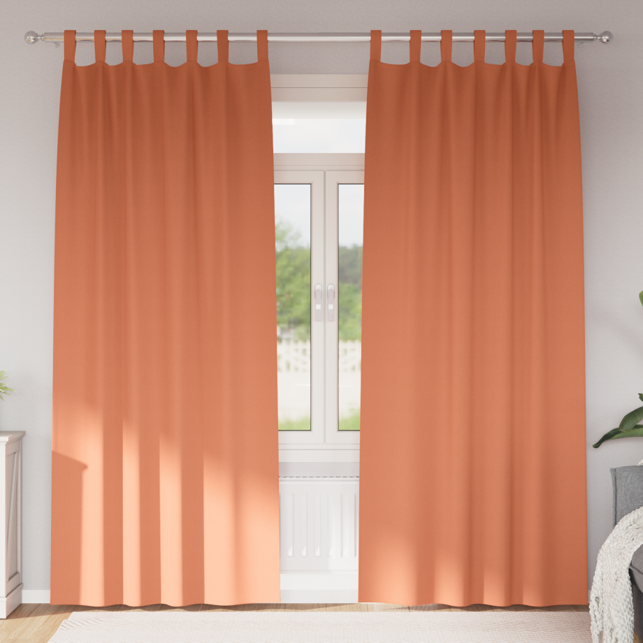 vidaXL Gordijnen met gordijnen 2 pcs Terracotta 260 x 140 cm Polyester afbeelding 1