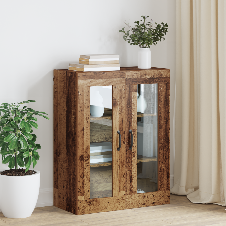 vidaXL Opbergkast Wandgemonteerd Oudhout 69,5 x 34 x 90 cm afbeelding 1
