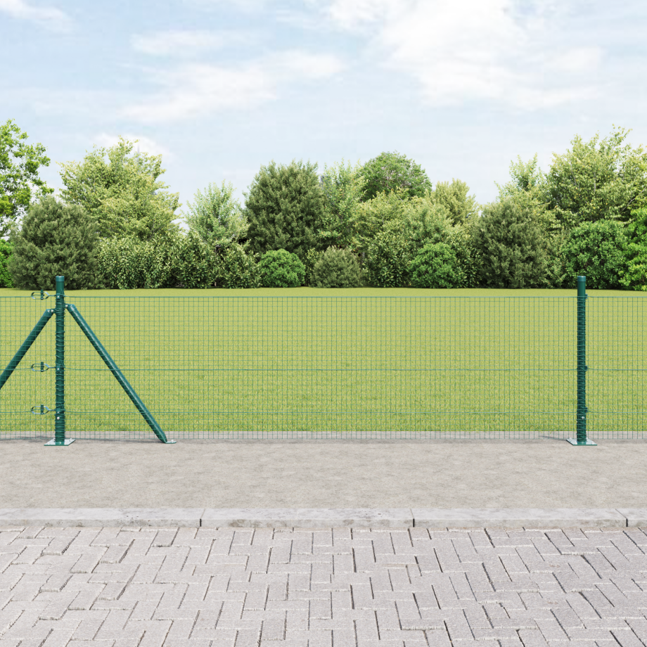 vidaXL Heipostset Set van 2 Groen Kunststof-gecoat metaal 10 x 0.5 m afbeelding 1