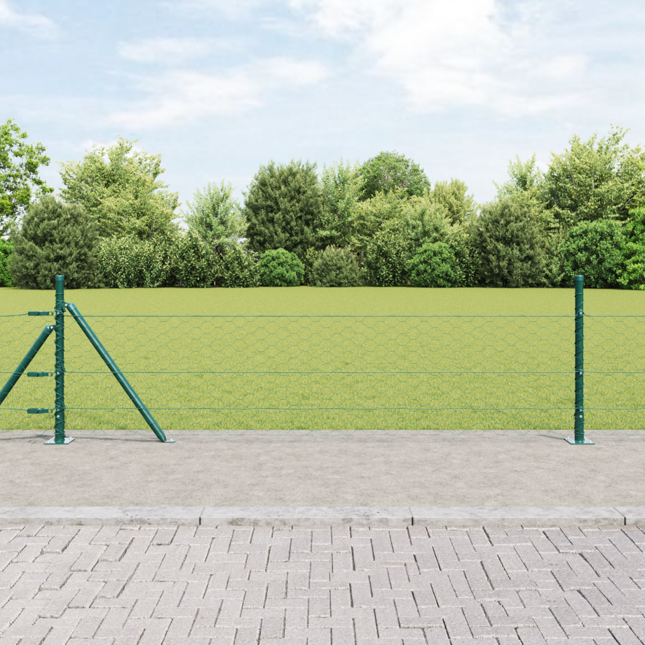 vidaXL Hexagonaal Tuinhek Groen 0.4x25 m Staal vidaXL Hexagonaal Tuinhek Groen 0.4x25 m Staal afbeelding 1