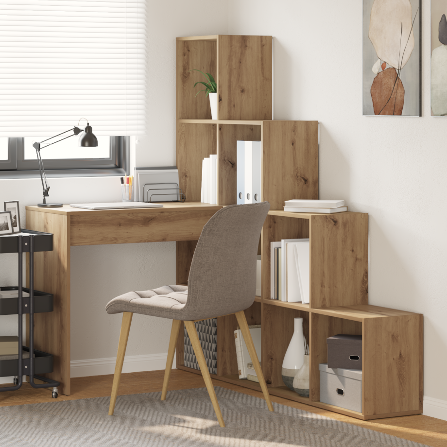 vidaXL Hoekbureau artisanaal eikenkleurig 101,5 x 149,5 x 149,5 cm afbeelding 1
