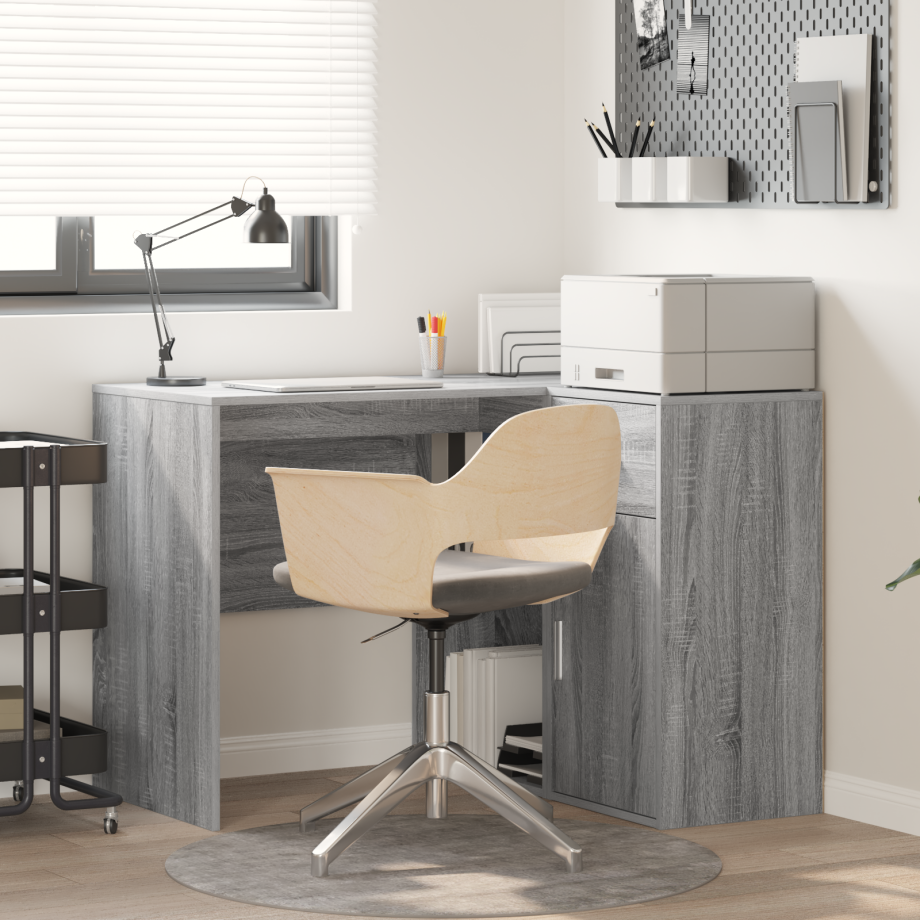 vidaXL Hoekbureau Grijs Sonoma 102x88x75 cm Engineered Hout afbeelding 1