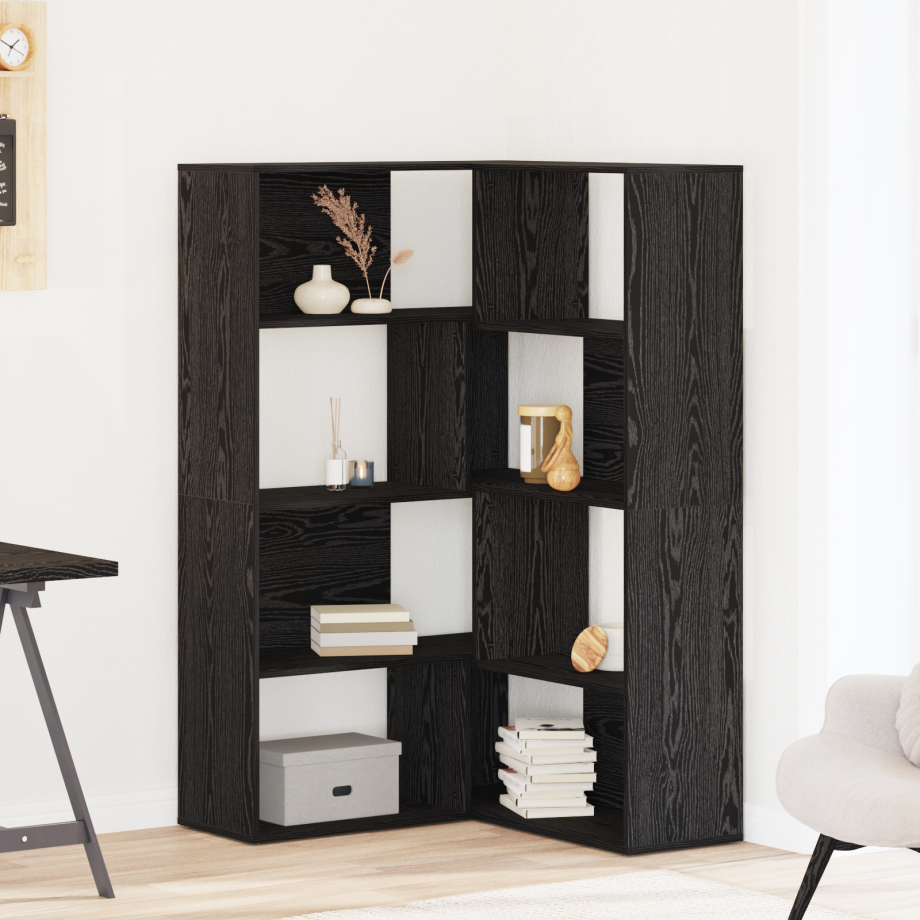 vidaXL Kledingkast 2 pcs Zwart Eiken 85 x 85 x 140 cm Bewerkt hout vidaXL Kledingkast 2 pcs Zwart Eiken 85 x 85 x 140 cm Bewerkt hout afbeelding 1